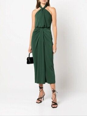 Cinq à Sept Kaily Twist Halter Midi Dress size 0 NEW